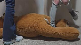 Chrissy and Sadie teddy bear trample in shoes