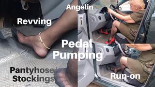 With pantyhose pumping the pedals and accelerating until the car has a run-on effect (1)