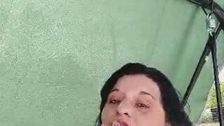 Enjoying a cigarette and an ice cream