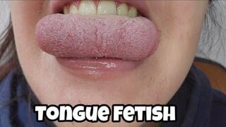 Long Tongue Fetish - Tongue Moving & Finger Licking Close Up