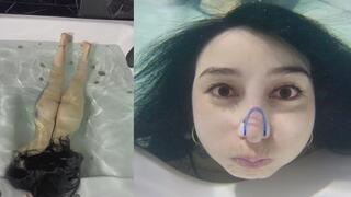 Dual camera: underwater breathing game