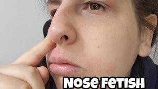Nose Fetish Play - Snot Piggy Nose Picking Close Up