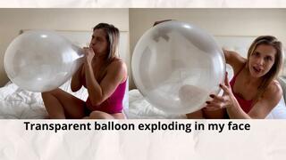 Transparent balloon exploding in my face