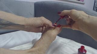 Melissa Johnson Paints Her Toe Nails Red as You Jerk