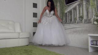 The bride s feet are very sore in her wedding shoes a