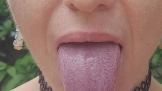 Spit Bubbles on Sloppy Long Tongue