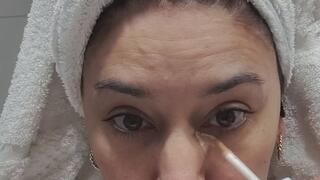 “Makeup Routine in a Bathrobe… with a little attitude