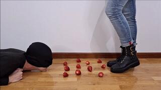 Strawberries under my combat boots