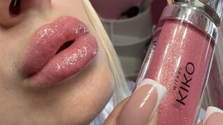 Extra glossy lips fetish 1