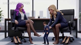 Business Giantess Foot Domination in Stockings