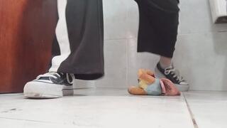 My pent-up pee gives her a hot bath