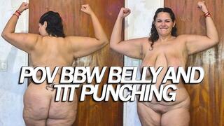 POV BBW BELLY AND TIT PUNCHING