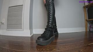 Miss Arieal Von Destroys the Orange Alien in Her Black Knee High Boots