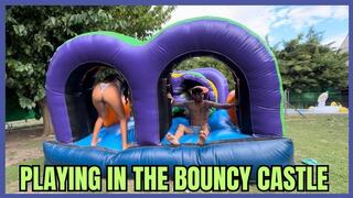 Playing in the bouncy castle