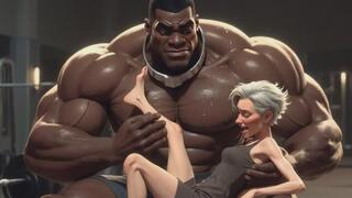 Granny Moaning in Pleasure - Strong Black Man Sucking Her Feet