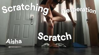 Scratching her feet from walking barefoot while sweeping (8)