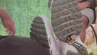 Slave Licks My White TN Soles Clean in the Garden