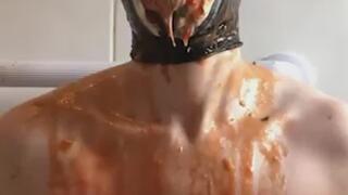 Filthy Amateur Slut Humiliated with Nasty Splosh - Beans, Ketchup, Mayo