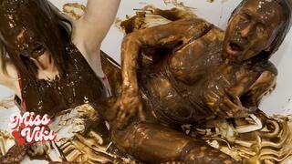 Soo Chocolate Sauce! Covered in It! Hot Masturbation!