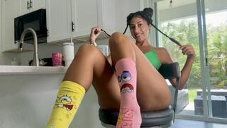 Socks and big butt