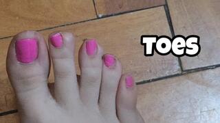 Painting Toenails Close Up - Chubby Toes Pedicure Tease