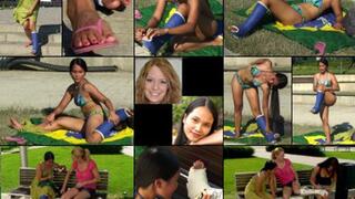 Seyamon *Med* SLWC Bikini Yoga and Cast Signing with Brit (SLWC) with Foot Play (in HD 1920X1080)