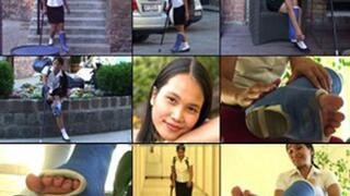 Seyamon *Med* SLWC Gimp-Crutching to Interview and Foot Play (in HD 1920X1080)