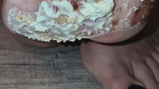 Barefoot Chocolate Eclair Cake Crush ? | Creamy Foot Smash