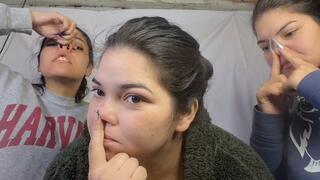We play and pinch our noses