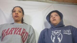 Two sick girls start coughing
