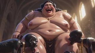 Huge BBW Mistress Foot Worship - Slaves Licking Her Feet to Ecstasy