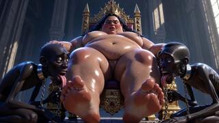 SSBBW Royal Mistress Enjoying Slave Foot Licking - Pure Bliss