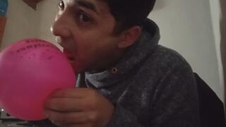 Playing with the balloon