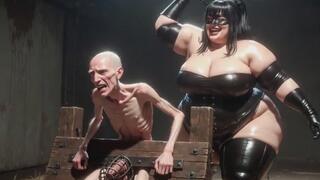 Skinny Slave Penis Locked & Whipped by Fat SSBBW Dominatrix - Humiliation