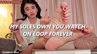Pray to My Feet as Your GOD , AsianFinDoll's Perfect Soles Own You - Permanent Foot Slave Brainwash Loop , FootWorship SoleFetish Brainwash