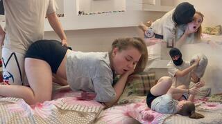 Tickle Fight & Pillow War Leads to Hot Dry Humping