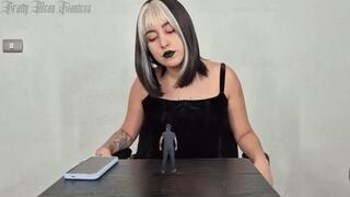 Giantess Gothic Boss shrinking tiny employee for Foot domination and Sweaty armpit humiliation and worship