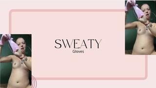 pink sweaty gloves