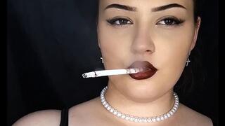 Elegant Slim Cigarette Smoking