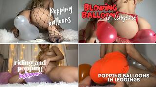 Blowing and popping balloons - compilation