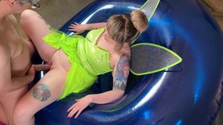 Tinkerbell gets fucked on a swim ring - Inflatable Fetish - Couples Fucking On Inflatables - Cosplay - Inflatagirl
