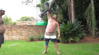 Multiple Lifts - Big Guys Dominate & Manhandle Tiny Guys in Size Comparison