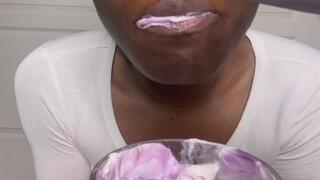 Messy Yogurt eating with Mouth Sounds