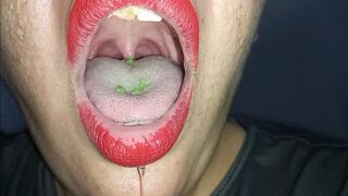 Red Lips and Popping Candy – Tongue, Uvula, and Drool
