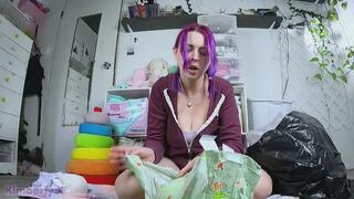 Squishing my diaper trash