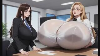 funny boobs office video, Ai animation