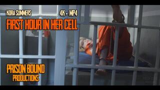 First Hour In Her Prison Cell : Kora Summers Locked Up in Her Prison Cell Shackled and Barefoot 4K - MP4