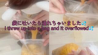 I threw up into a bag while eating pasta, and it overflowed.