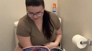 Curvy MILF's Private Toilet Fart Session: Caught Peeking & Told to Be Quiet!