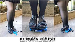Angry Girl Remote Control Toy Car Walkover Crush and Heels Destruction - I'll walk all over it, crush it under my heels, and kick it. After I've taken my anger out on it, there won't be a trace of it left! (2 angles + slow motion best moments)